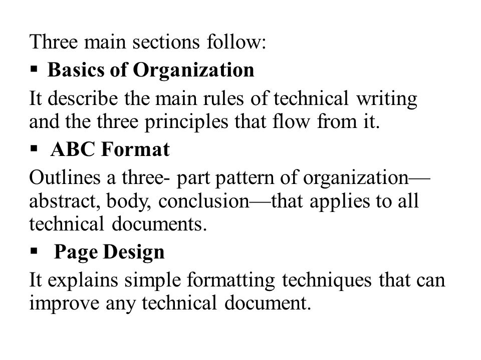 What are the ABC's of technical writing?